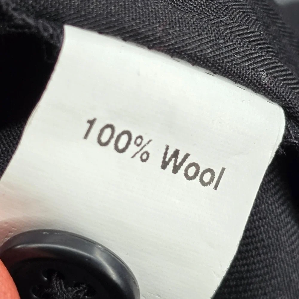 Peter Millar Mens Size 35 Black 100% Wool Flat Front Dress Trousers MS17B99‎